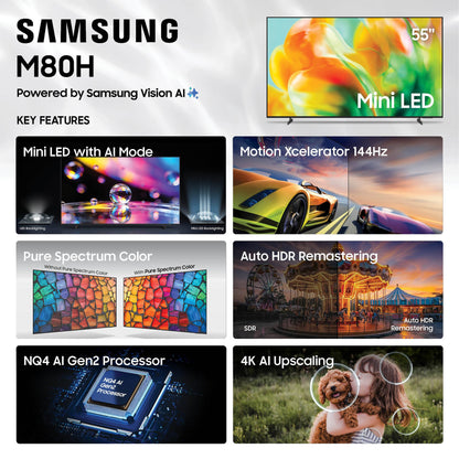 Samsung 55-Inch Class M80H Series Mini LED 4K Smart TV 2026 Model UN55M80HAFXZA