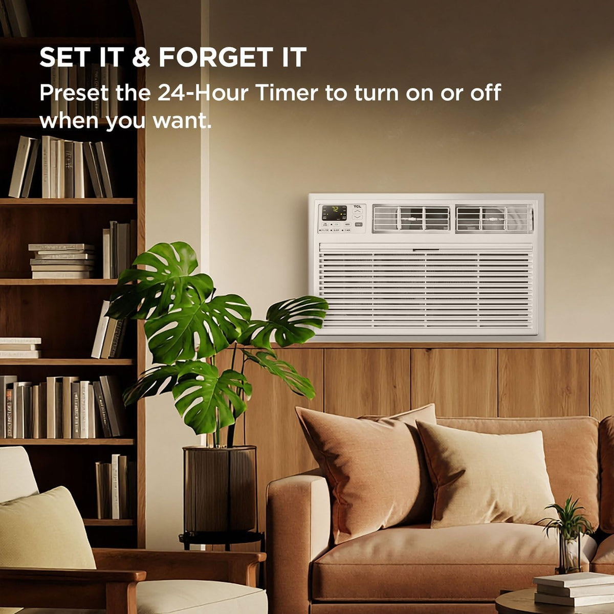 TCL 14,000 BTU (DOE) 230V Through-the-Wall Air Conditioner Cools 700 sq. ft., Remote and Wi-Fi H14T9XH