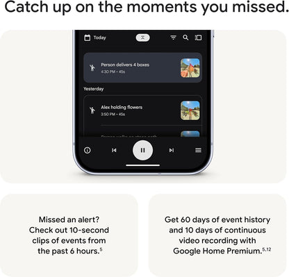 Google - Nest Doorbell (wired, 3rd gen) - Latest Model - 2K Video and Gemini - Snow GA09967-US
