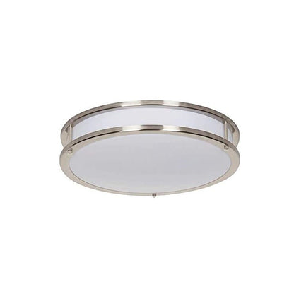 Sunset Lighting 16" LED Flush Mount 32W 4000K Etched White Opal Acrylic Lens, Dimmable w/ Bright Stain Nickel Finish - F9916-80-1-4K