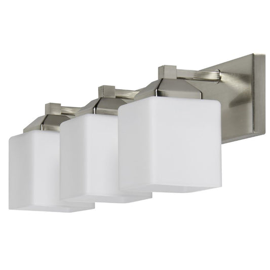 Sunset Lighting F6403-80 Sunset 3-Light LED Vanity, Bright Satin Nickel, 3-8W / 3000K / 120V / 80CRi / 35,000 hrs. / 1440 source Lm / 1560 Delivered