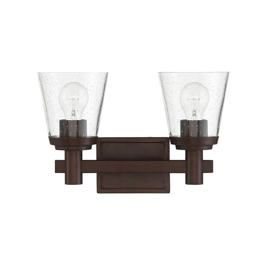 Sunset Riella 2-Light MB Vanity w/ Clear Seeded Glass Provincial Bronze F24102-64