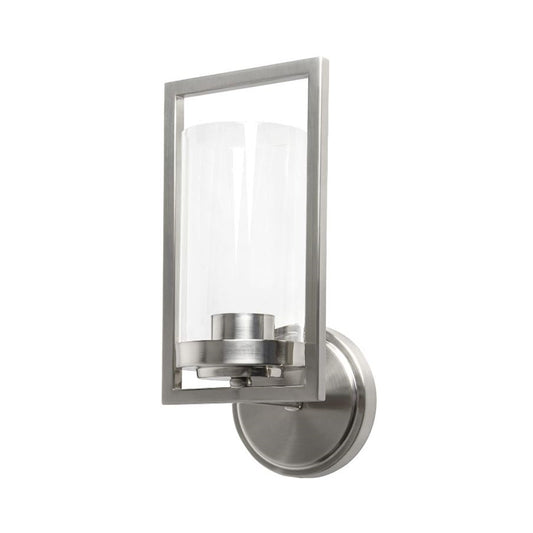 Sunset Lighting 1-Light Wall Sconce, Bright Satin Nickel - F15001-80