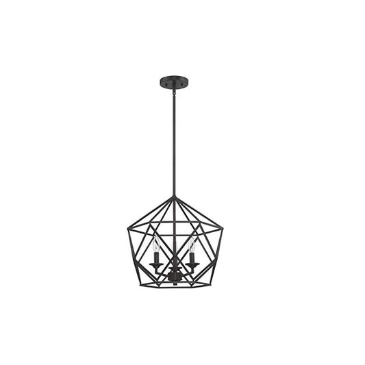 Sunset Lighting 3-Light Cage Medium Pendant 100W Bronze Pendant - F3418-64