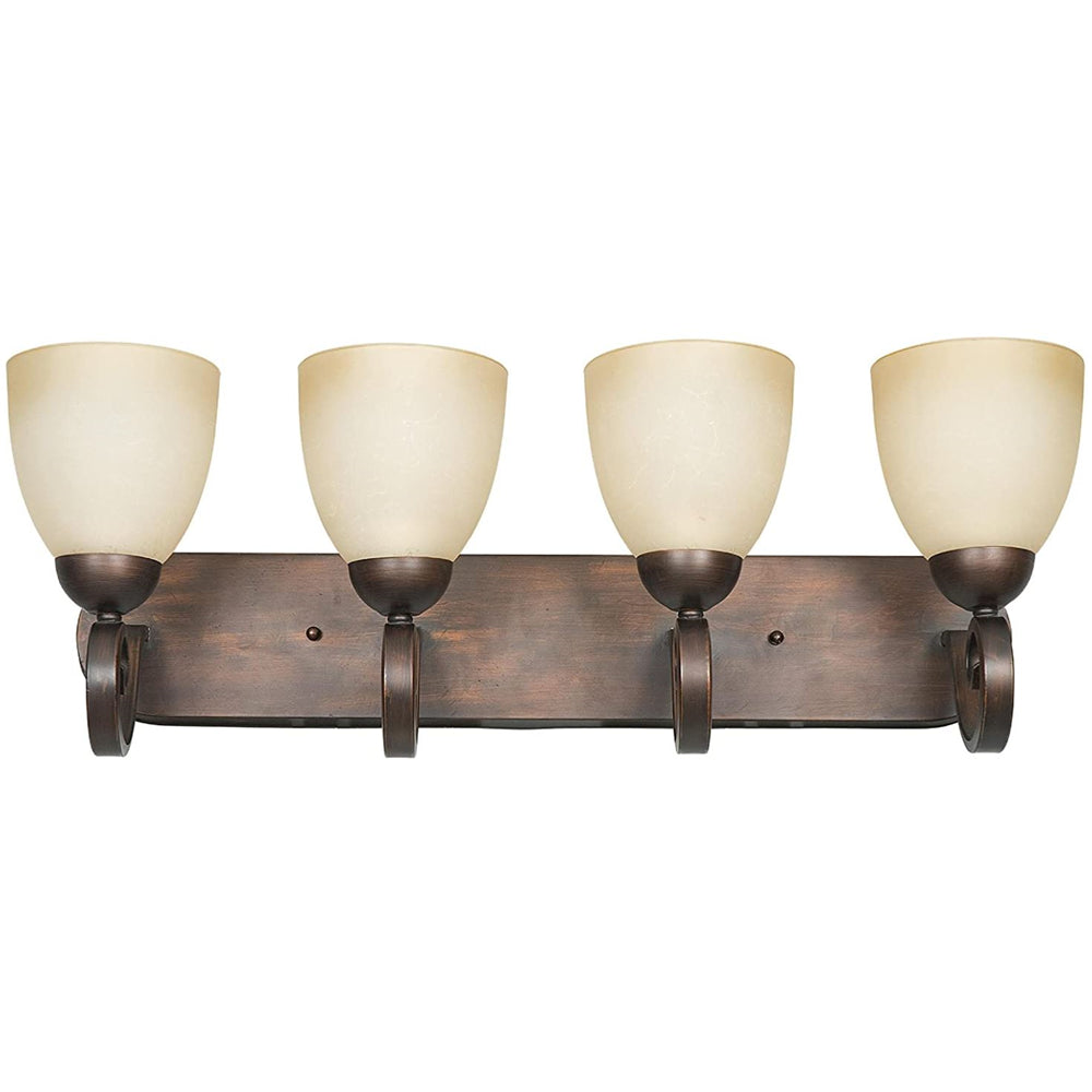 Sunset Lighting Provano 4-Light Vanity 100W w/ Buttercup Glass - Tique Finish - F5274-26