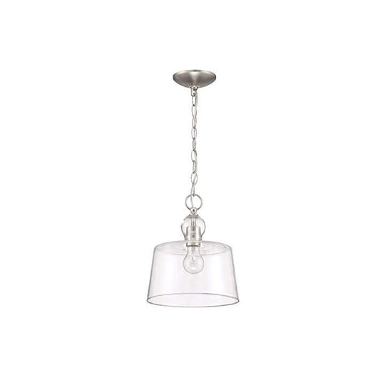 Luminance 1-Light 100W Ballad Glass Nickel Ceiling Pendant - F3415-53