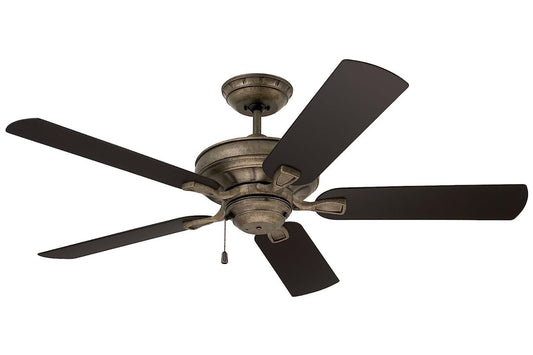 Luminance Veranda 52" Outdoor Ceiling Fan w/ 5 Weather Resistant Blades Vintage Steel CF552VS