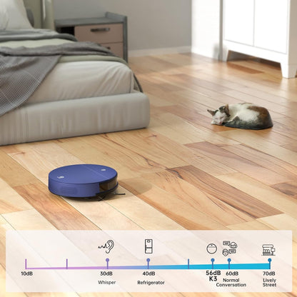 OKP K3 Robot Vacuum Cleaner Self-Charging Robotic Vacuum Cleaner with 2000Pa Strong Suction Voice Control ,Blue  App Controlled