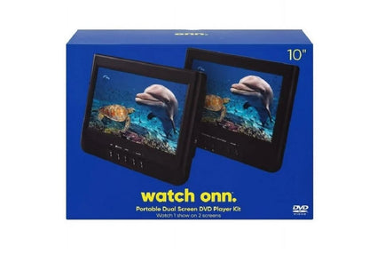 Onn10" Dual Screen DVD Player with Digital Panel, Black 100122641