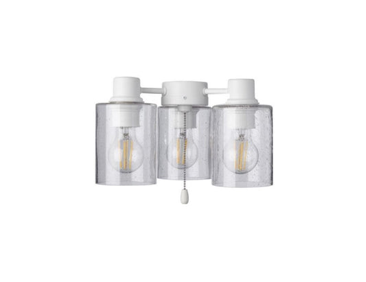 kathy ireland HOME Luminance Rye 3-Light White Ceiling Fan Light Kit LK49DSW
