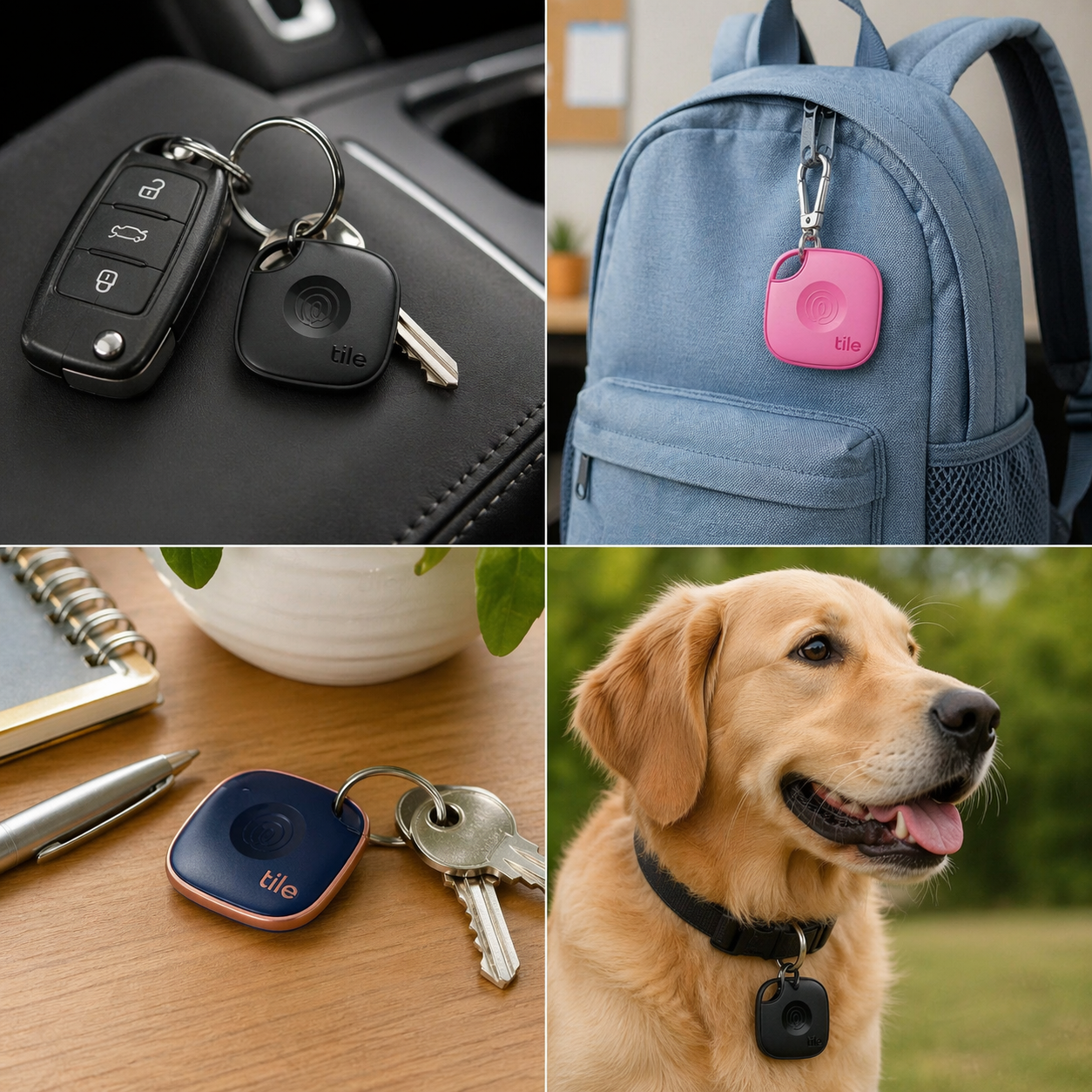 Life360 Tile Mate (2024) Bluetooth Tracker Item Finder 4-Pack RE-60044