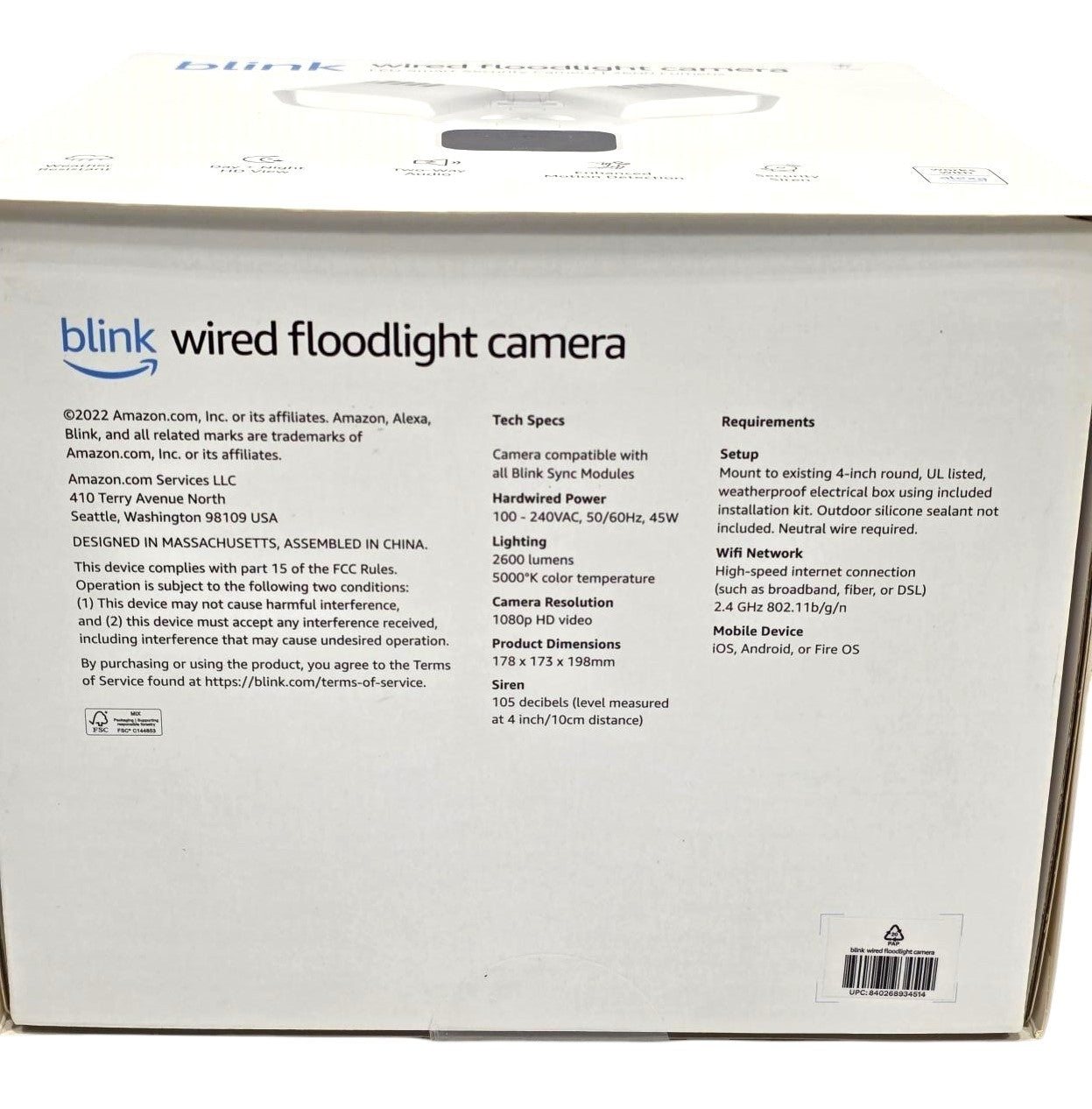 Blink Bundle: Wired Floodlight Camera + Pan-Tilt Indoor Cam + Video Doorbell 2