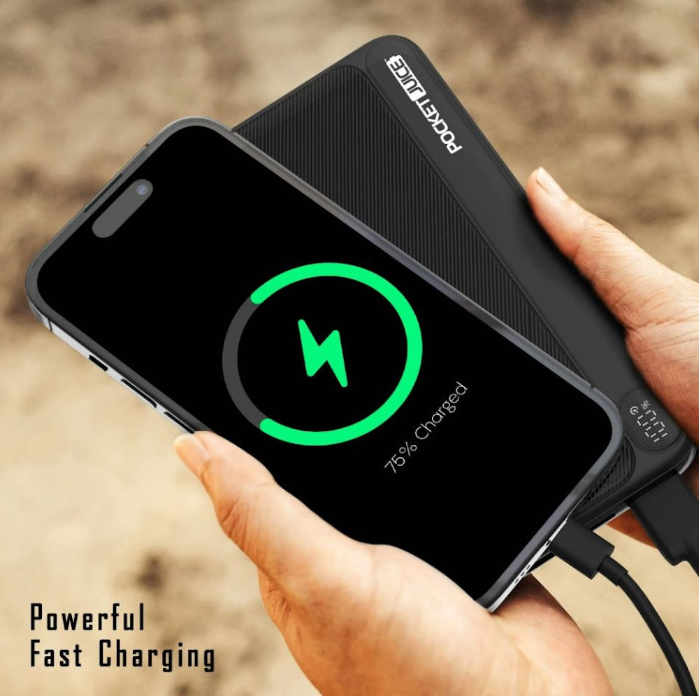 Pocket Juice Endurance 10K Portable 10000 mah Power Bank and Charger with USB-C and Lightning Cables 9009-2