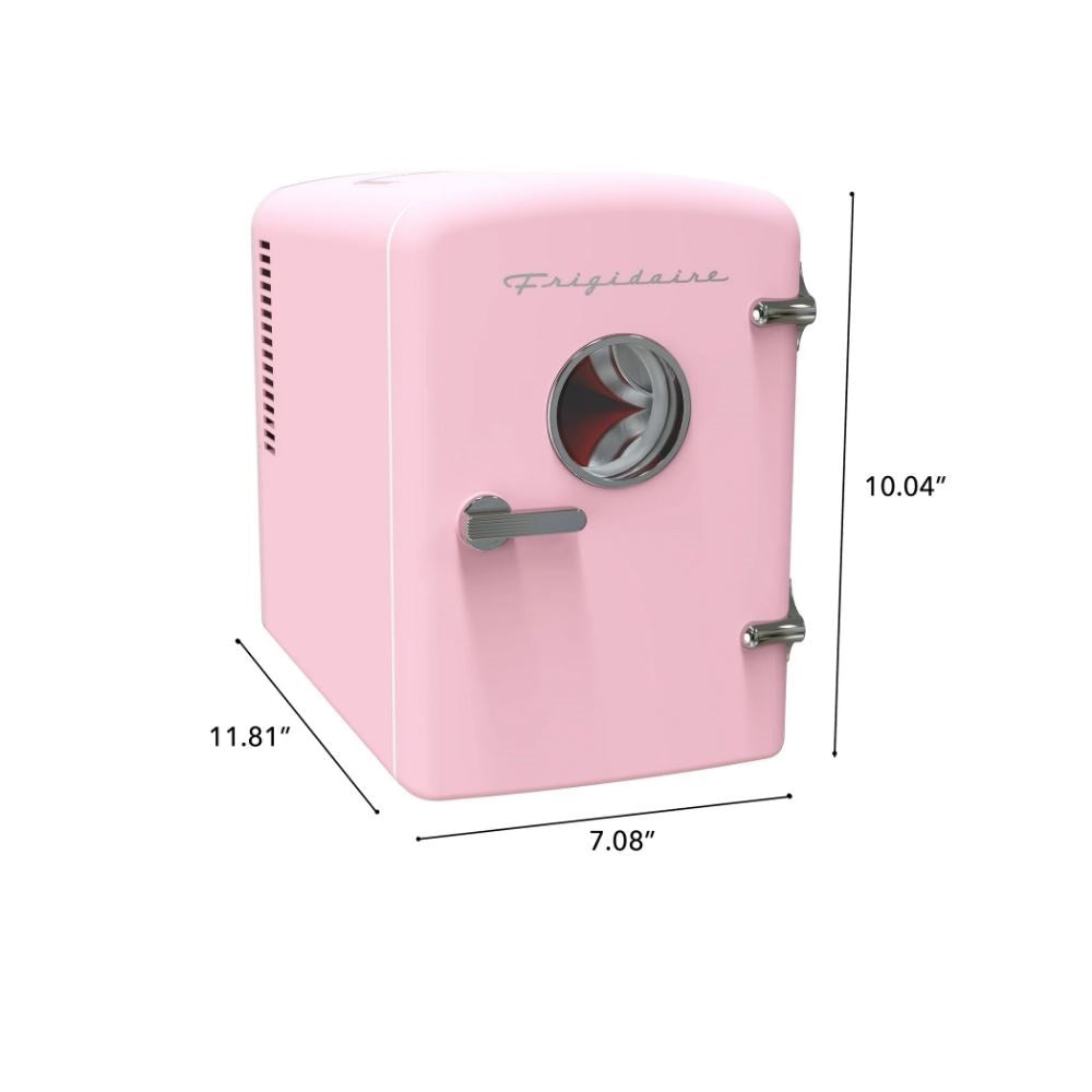 Frigidaire 9 Can or 6L Beverage Portable Mini Refrigerator EFMIS2175-PINK, Includes 110V home power cord & 12V DC car adapter