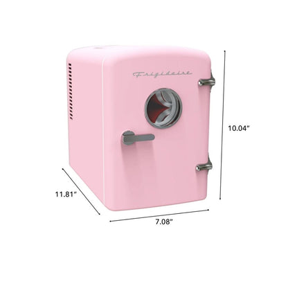 Frigidaire 9 Can or 6L Beverage Portable Mini Refrigerator EFMIS2175-PINK, Includes 110V home power cord & 12V DC car adapter