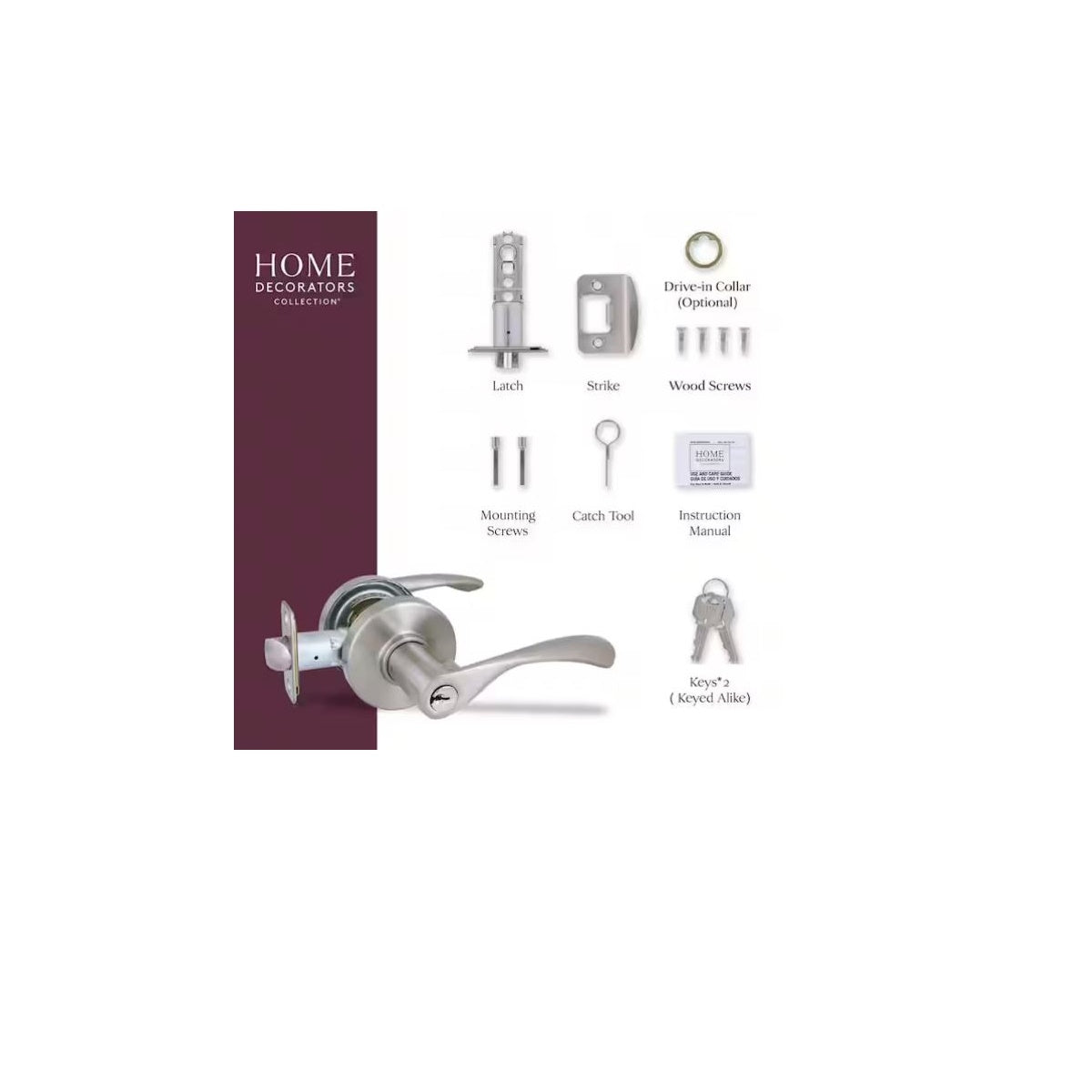 Primrose Satin Nickel Keyed Entry Door Handle Featuring Dual Keyway LS9X2FSJYYC