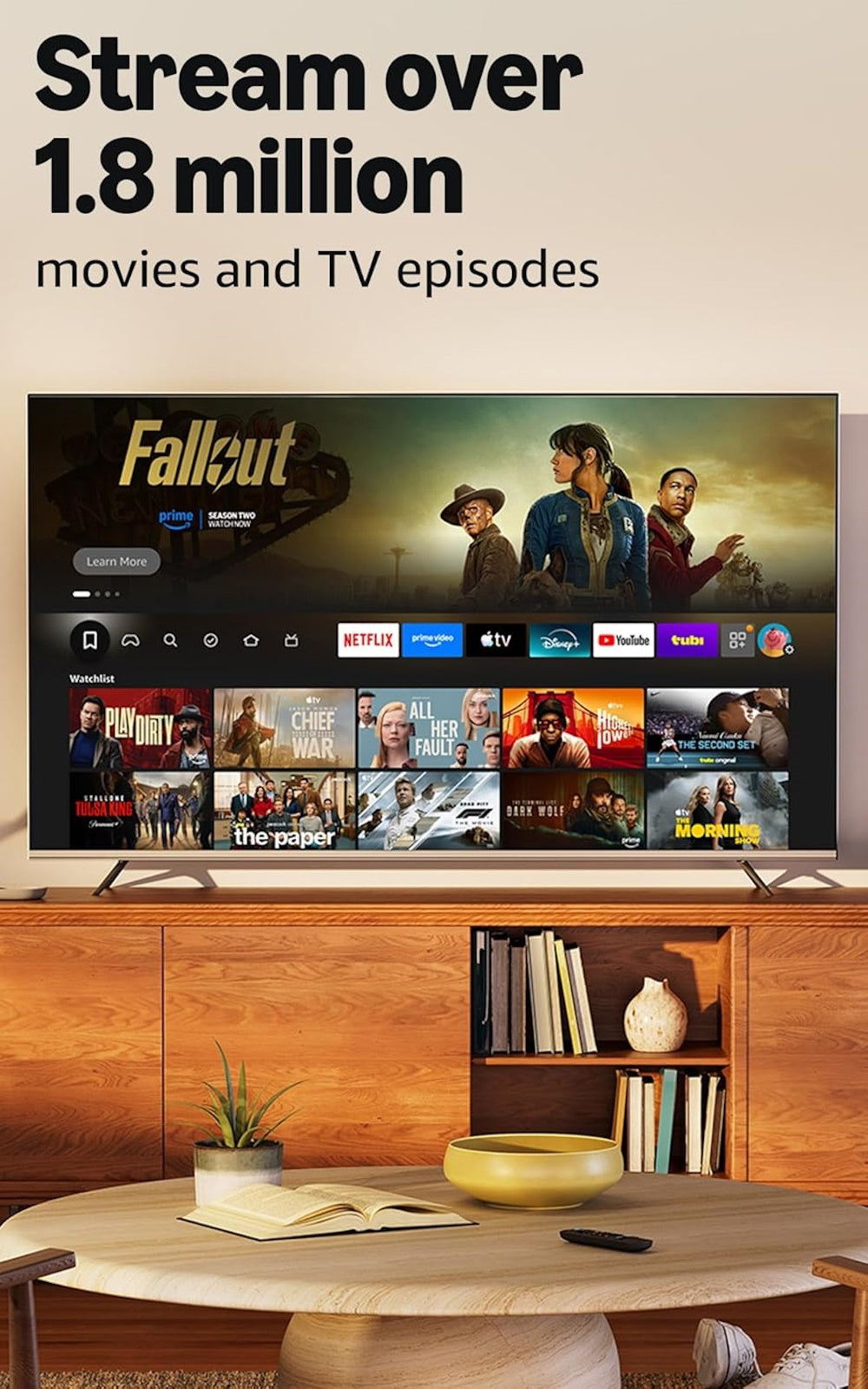 Amazon Fire TV Stick HD, HD Streaming Device, free and live TV, Alexa Voice Remote, smart home controls, 8 GB storage (2024) - Black B0CQMRKRV5