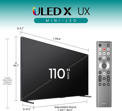 Hisense 110" UX Series 4K Mini-LED X ULED Google TV 144Hz Game Mode Pro 110UX