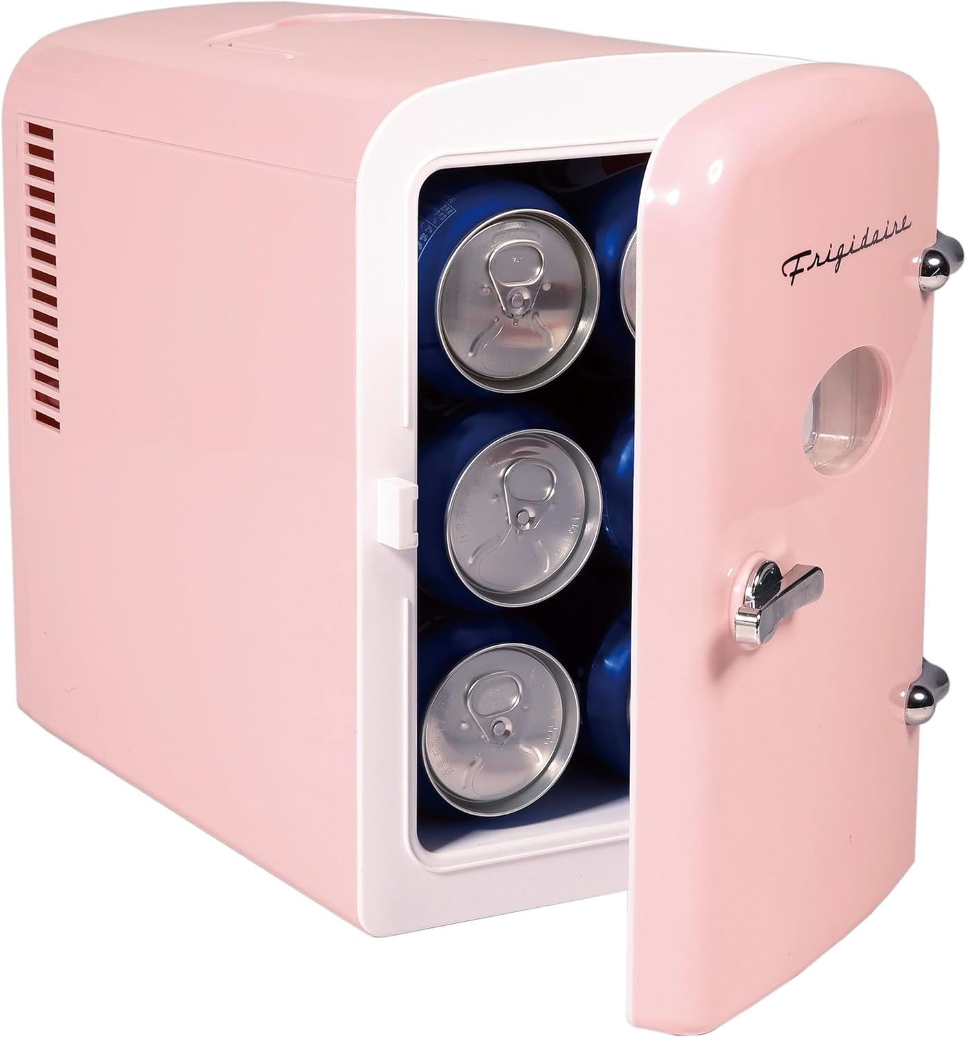 Frigidaire Pink Mini Personal Fridge Cooler, 4-Liters/6 Cans EFMIS129-C-PINK, Includes 110V home power cord & 12V DC car adapter