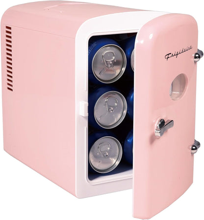 Frigidaire Pink Mini Personal Fridge Cooler, 4-Liters/6 Cans EFMIS129-C-PINK, Includes 110V home power cord & 12V DC car adapter