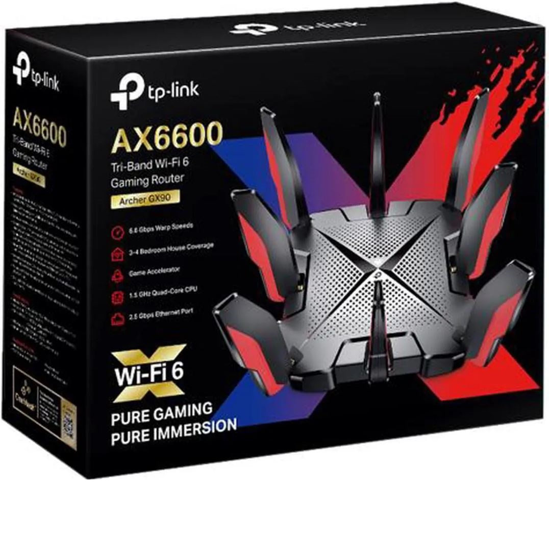 TP-Link Archer GX90 AX6600 Tri-Band IEEE 802.11ax (Wi-Fi 6) Gaming Router