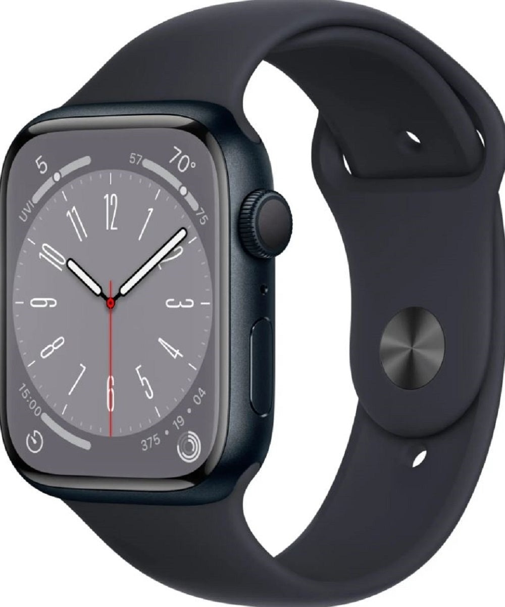 Apple Watch Series 8 45mm Aluminum Case Midnight Sport Band M/L (2022) MNUL3LL/A