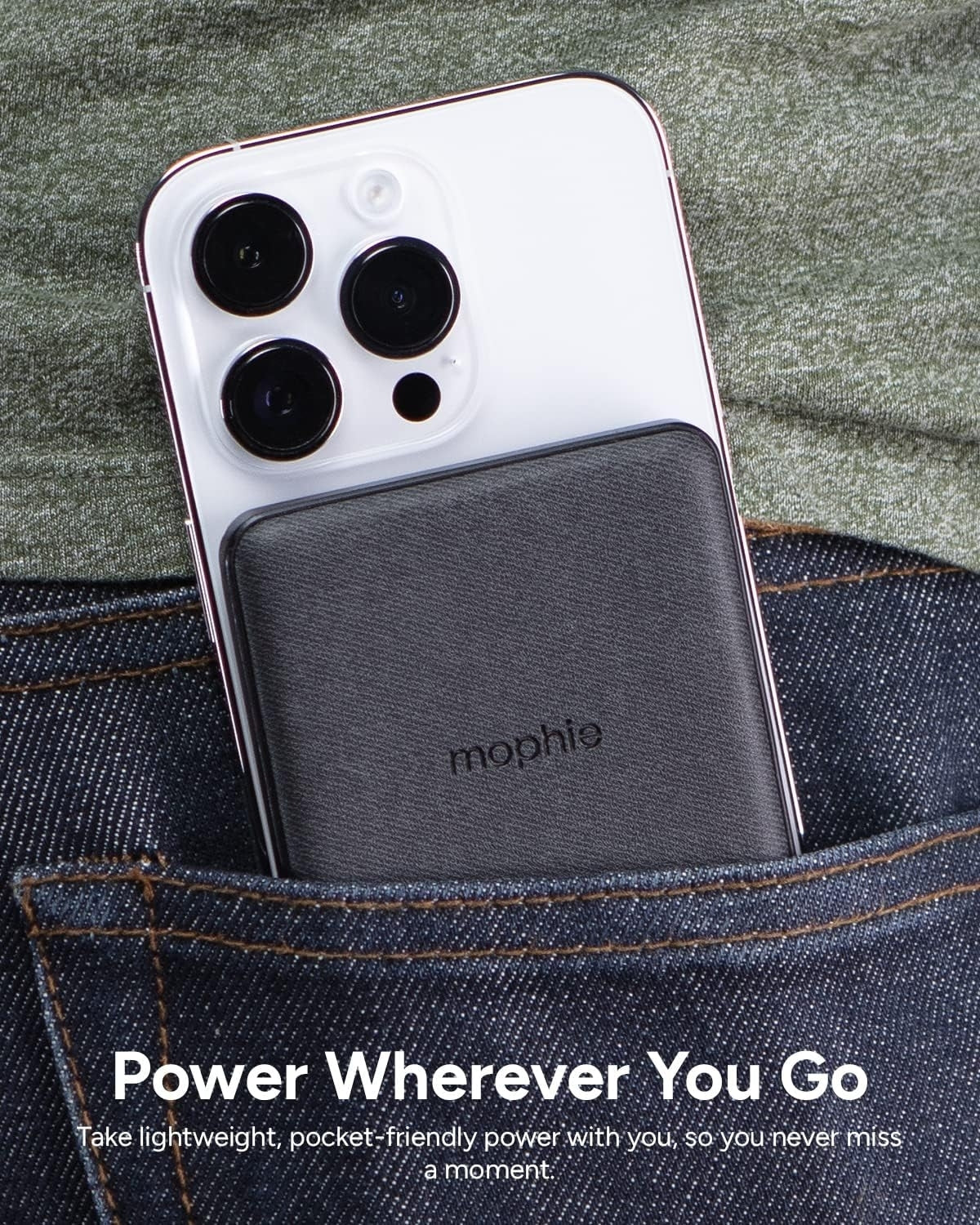 mophie - Snap+ Juice Pack Mini 5,000 mAh Portable Charger with MagSafe Compatibility - Black SNP-JP-MINI-5K