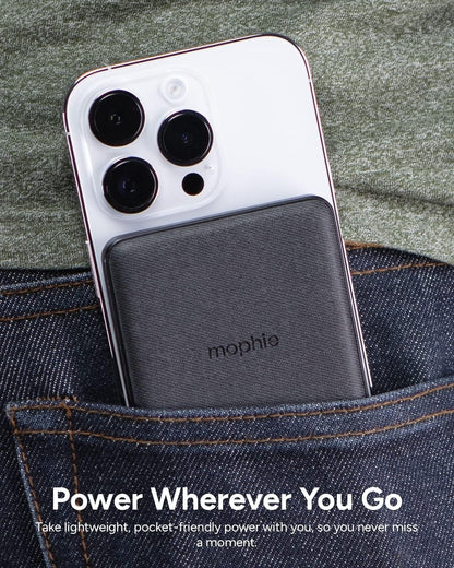 mophie - Snap+ Juice Pack Mini 5,000 mAh Portable Charger with MagSafe Compatibility - Black SNP-JP-MINI-5K