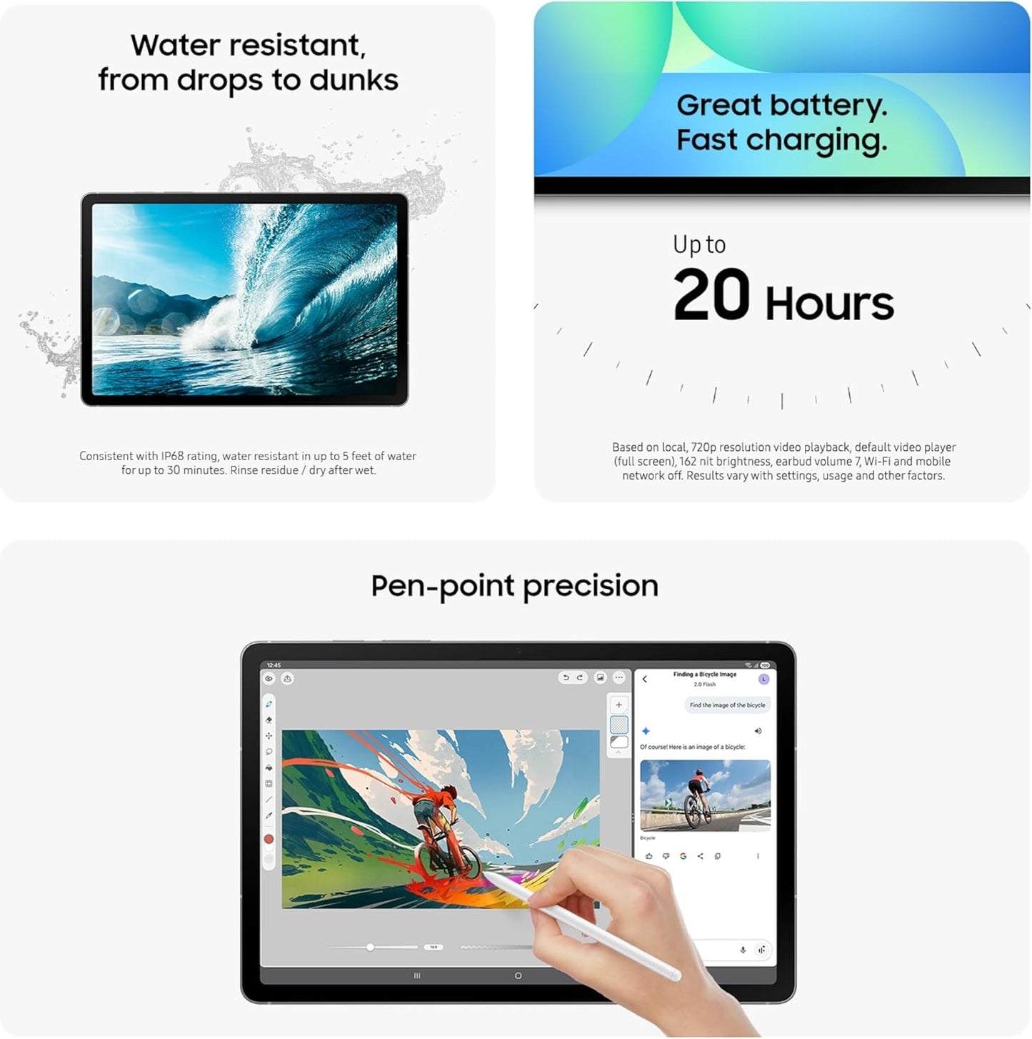 Samsung Galaxy Tab S10 FE 10.9" 256GB 12GB Wi-Fi w/ S-Pen Blue, 90Hz, 45W Fast Charging, Wi-Fi 6 & Bluetooth 5.3 - SM-X520NLBEXAR