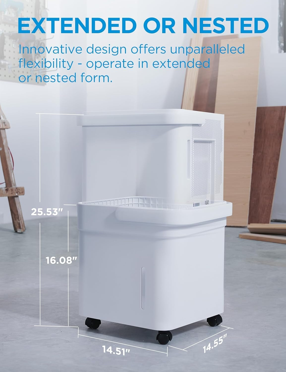 Midea 35 pt. Cube Dehumidifier for spaces up to 3,500 sq. ft. MAD35S1QWT