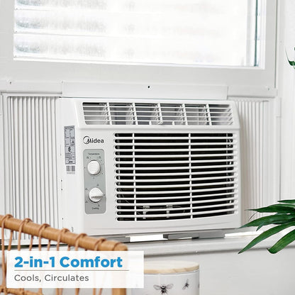 Midea 5,000 BTU EasyCool Small Window Air Conditioner Cool up to 150 Sq. Ft. White MAW05M1BWT
