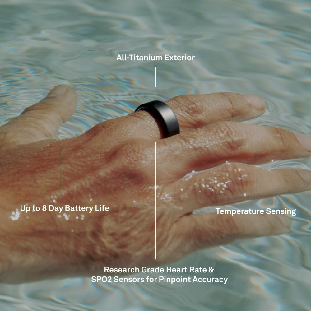 Oura - Ring 4 - Smart Ring - Size Before You Buy with OR4 Sizing Kit - Size 9 - Black JZ90-54144-09