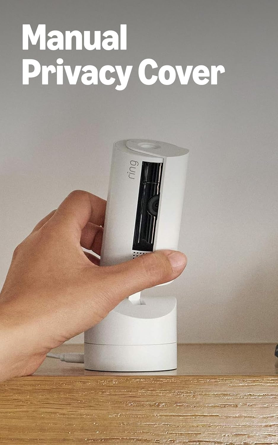 Ring Pan-Tilt Indoor Security Cam with 360° Horizontal Pan Coverage, Live View & Two-Way Talk, and HD Video White