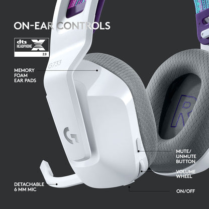 Logitech G G733 LIGHTSPEED Wireless RGB Gaming Headset White 981-000882