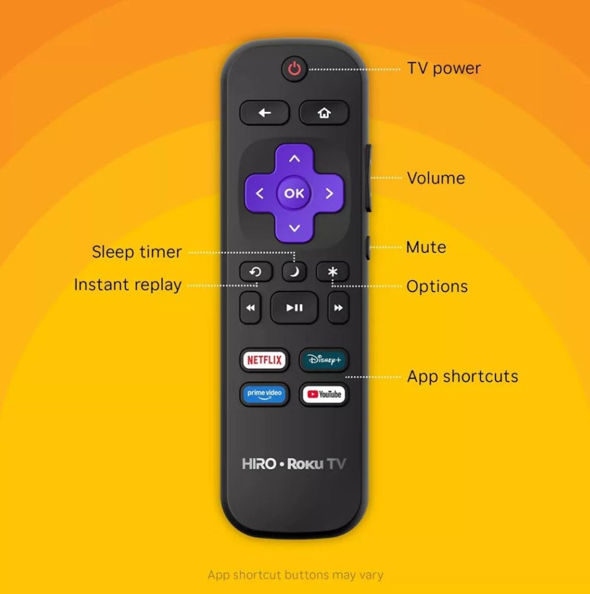 Hiro Roku TV 24" 720p HD Smart TV Flat Screen LED Television with Roku TV and Dolby Audio for Streaming H24C2D4