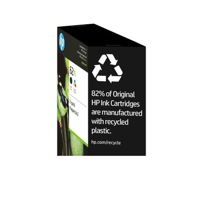 HP 62XL High Yield Ink Cartridge, Black & Tri-Color F6U02BN