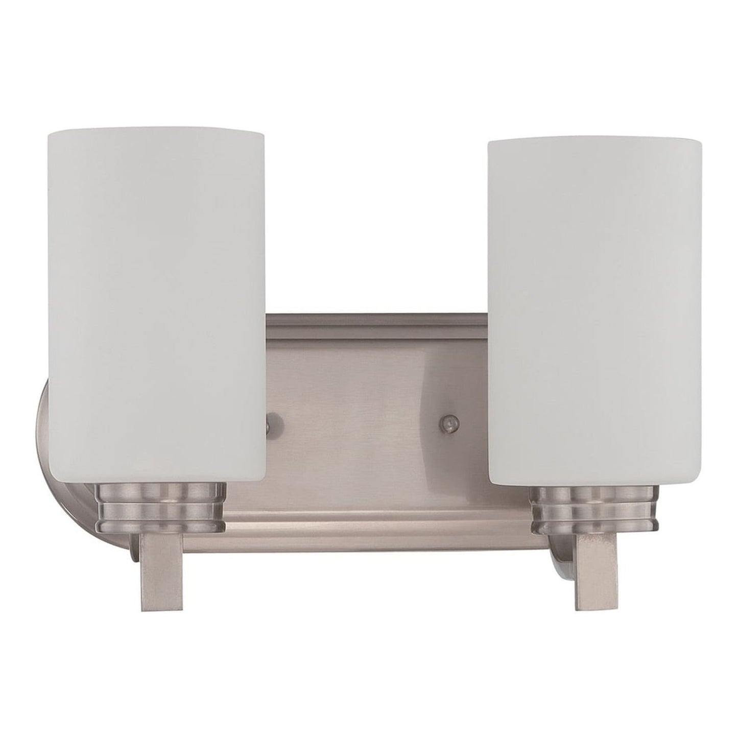 Luminance Sunset Lighting F18012-80 Dalton 2-Light Vanity Opal Etched Glass, Dimmable - With Bright Satin Nickel Finish