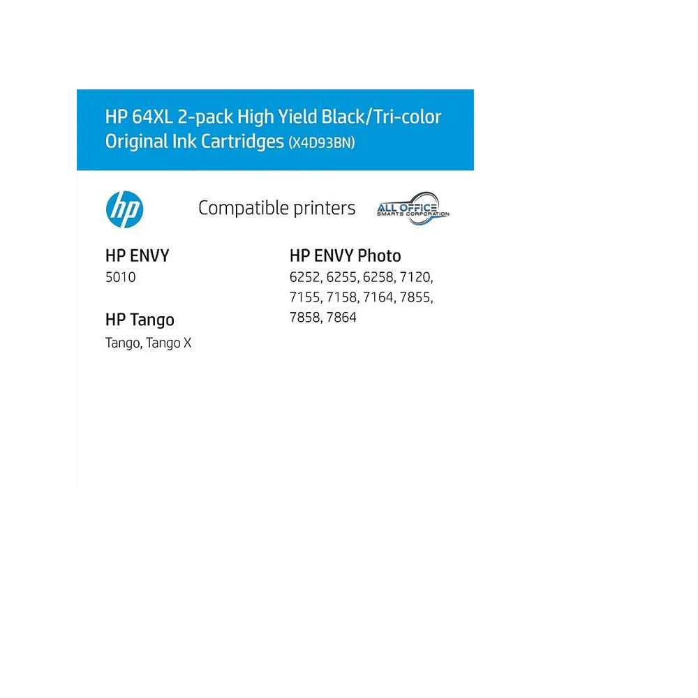 HP 64XL Black Ink Cartridges Twin Pack X4D94BN
