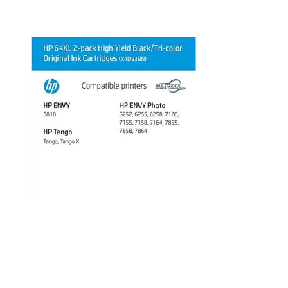 HP 64XL Black Ink Cartridges Twin Pack X4D94BN