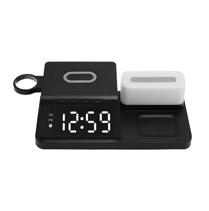 Smartpoint Wireless Charging Alarm Clock Night Light 4-in-1 charging station, Night light with color modes and white mode - SPWLSCHACNL2