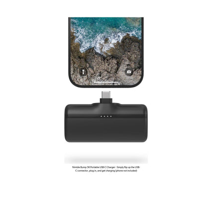 Nimble Bump 5000 mAh USB-C Power Bank with Foldable USB-C Connector Black NB-BPC-5K1C