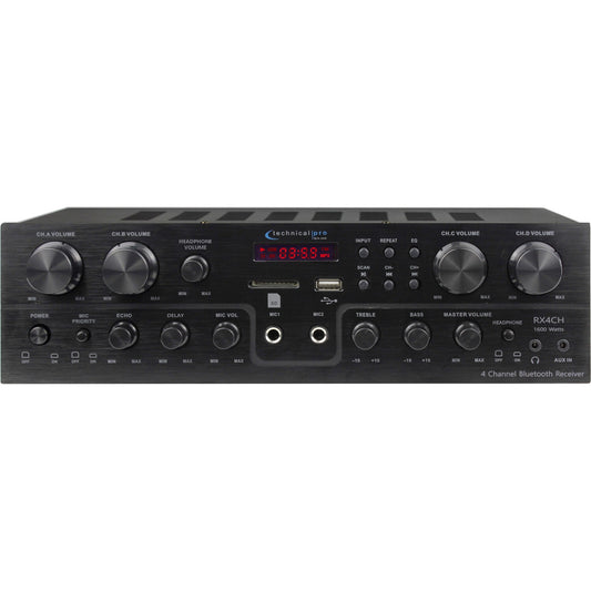 Technical Pro RX4CH 4-Channel, 8-Speaker Bluetooth Receiver