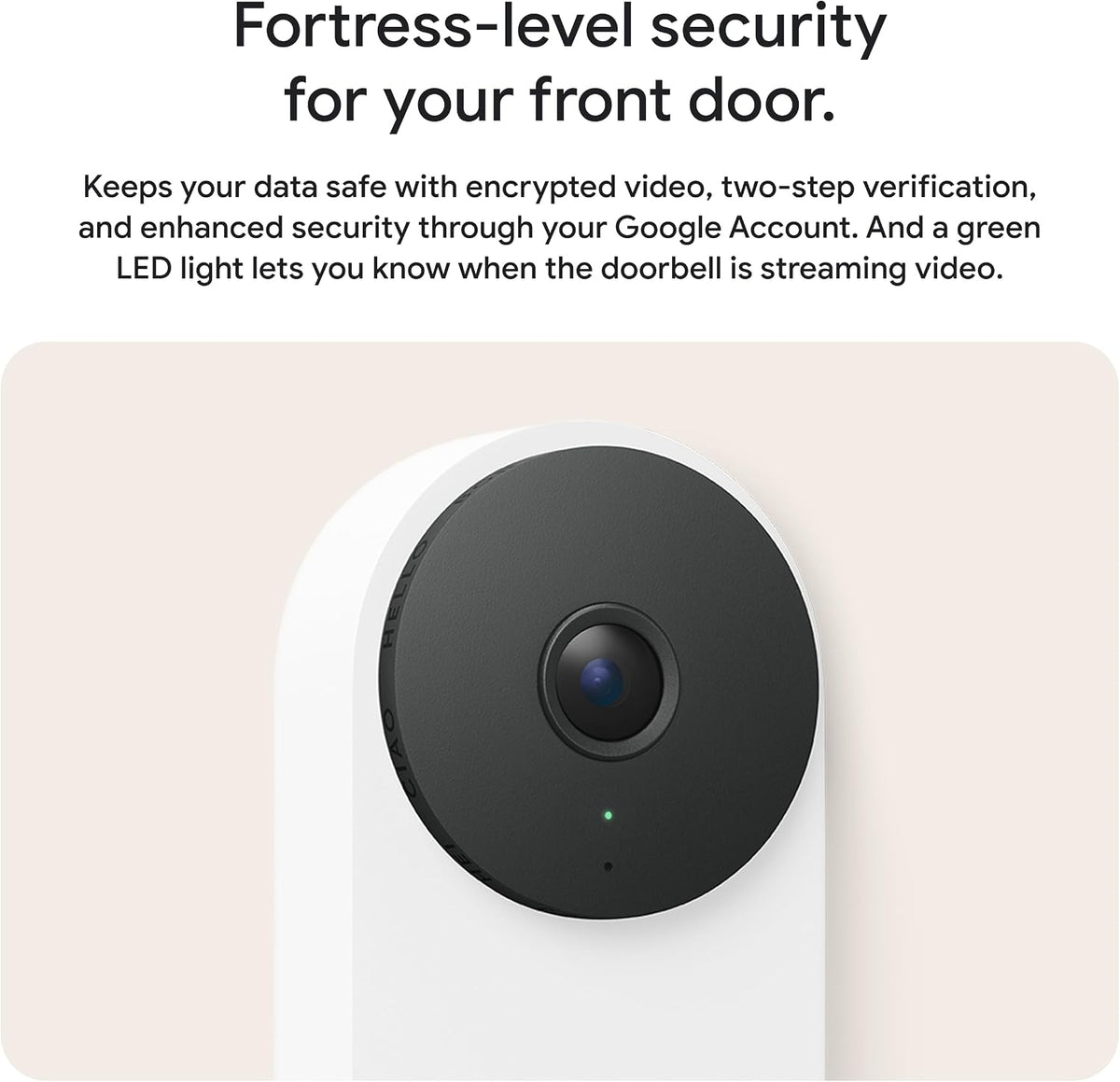 Google - Nest Doorbell (wired, 3rd gen) - Latest Model - 2K Video and Gemini - Snow GA09967-US