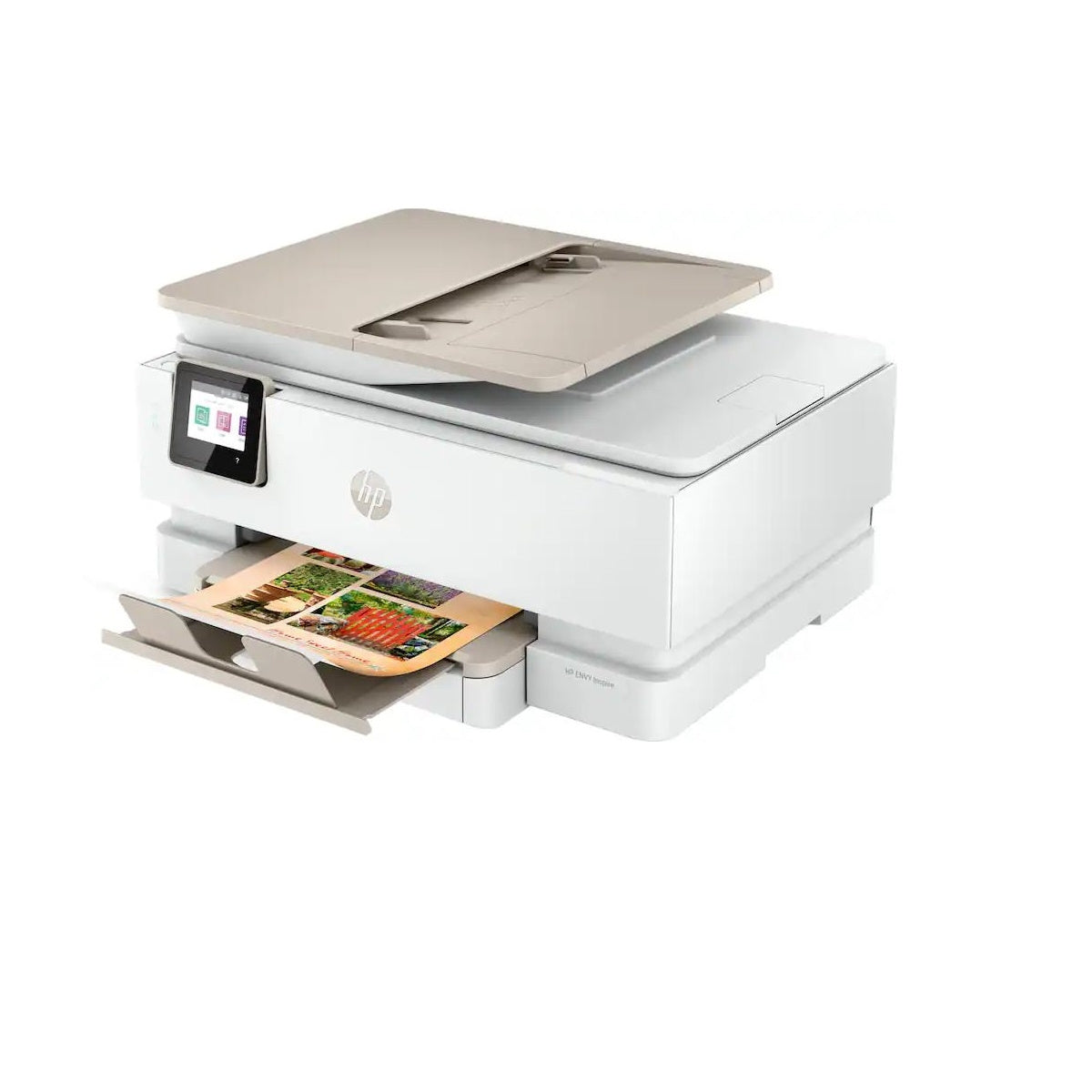 HP - Envy Inspire 7955e Wireless AI-Enabled AiO Inkjet Photo Printer White & Sandstone 1W2Y8A#B1H