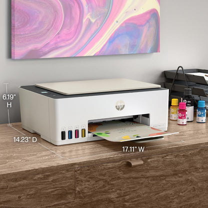 HP - Smart Tank 5103 Wireless AI-Enabled AiO Supertank Inkjet Printer w/ 100 Sheets of Photo Paper - White