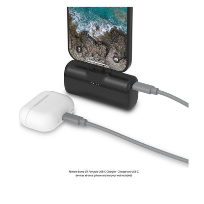 Nimble Bump 5000 mAh USB-C Power Bank with Foldable USB-C Connector - Black NB-BPC-5K1C