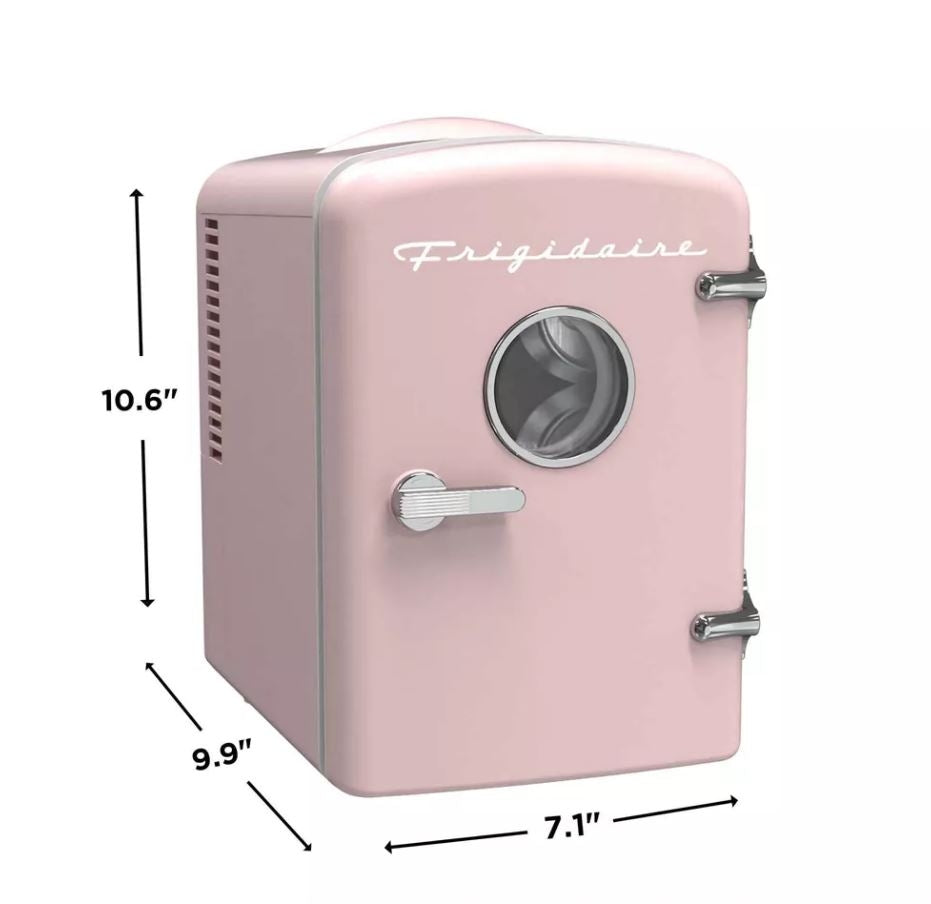 Frigidaire 6 Can Mini Personal Dorm Fridge Cooler Moonbeam EFMIS429-PINK