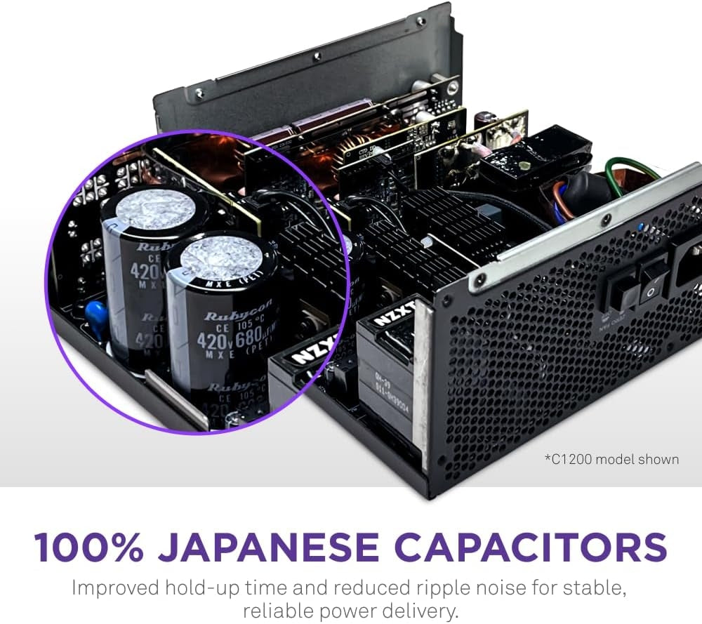 NZXT C850 850 Watt 80 Plus Gold ATX Fully Modular Power Supply (Black) - ATX 3.1 Compatible PA-8G2BB-US