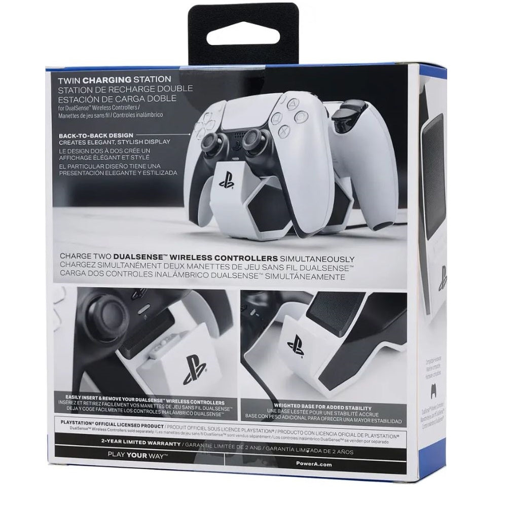 PowerA - Twin Charging Station for DualSense Wireless Controllers - PS5 White 1516956-01