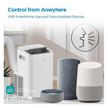 Midea Smart Inverter 10,000 BTU DOE Portable Air Conditioner White, 450 sq ft, compatible app for voice assistant (such as Alexa or Google Home)  MAP10V1JWT-B